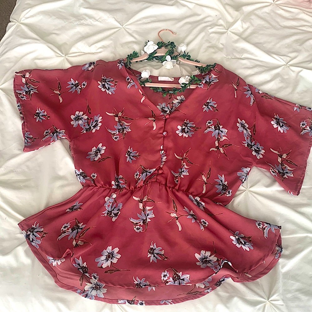 Mauve Floral Boutique Top